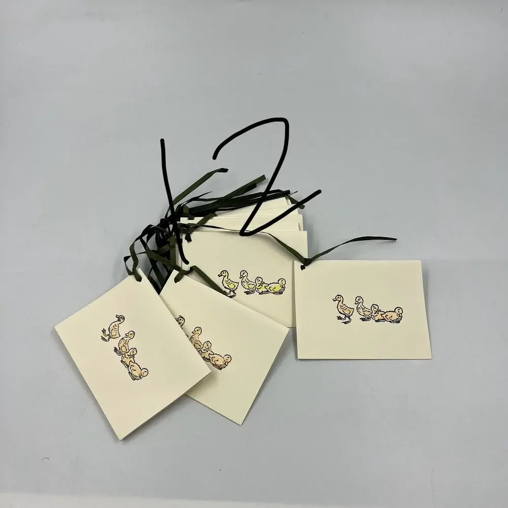 Handmade Card Gift Tags Yellow Ducklings Baby Ducks 12 Pieces Cardstock Blank